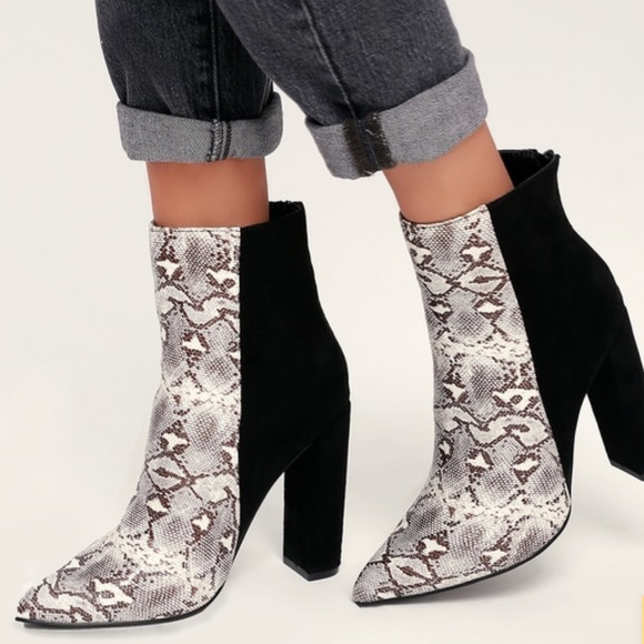 snake heel booties